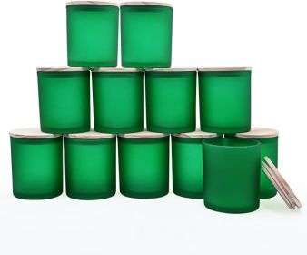 Candle Jars for Making Candles 12 Pcs 3 Wick Empty Jars with Wood Lids for