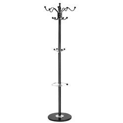 70" Metal Coat Hat Hanger Stand with 15 Hooks Marble Base